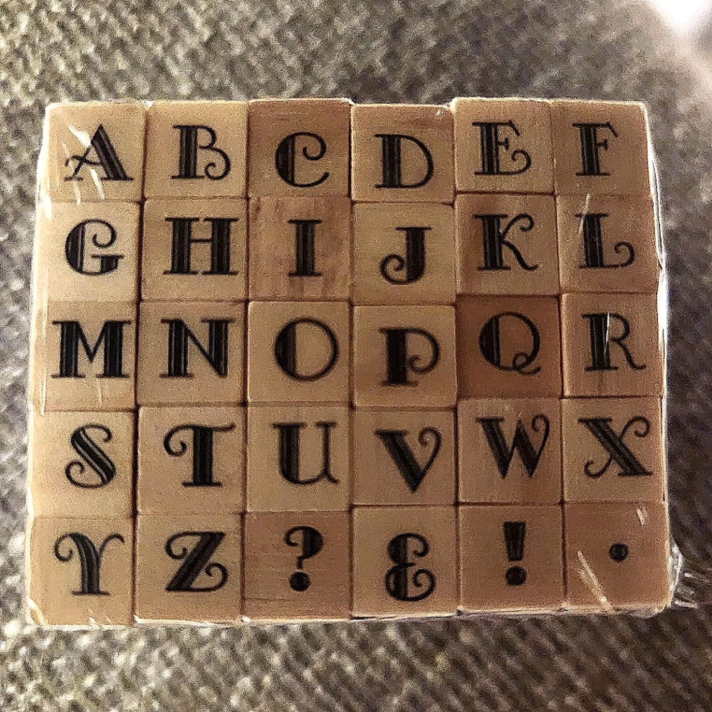 Studio G Miniature Alphabet Stamp Set Of 30 New & Sealed Wood Rubber Mount
